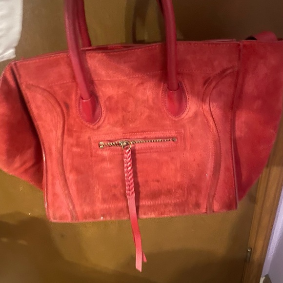 Celine Paris Red Leather Phantom Luggage Tote - Picture 3 of 6